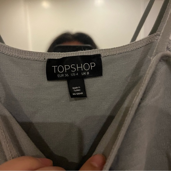 Topshop tank bodysuit in a grey ish blue color size US 4 lightly worn - Picture 2 of 2